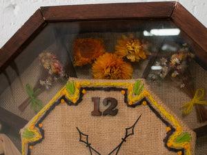 Boho 1970’s Dried Flower Clock