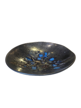 Load image into Gallery viewer, Metallic Glazed Bowl with Blue Accents
