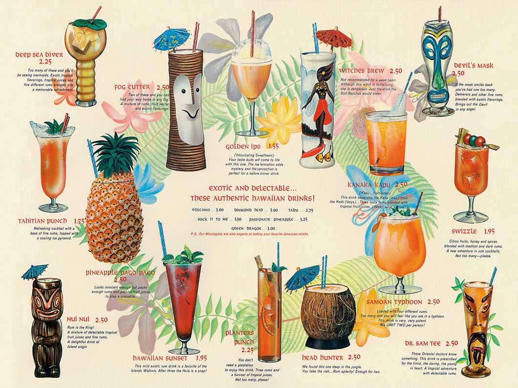 Tiki Party Cocktail Illustration