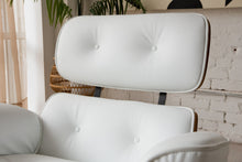 Load image into Gallery viewer, White Leather Chair with Ottoman
