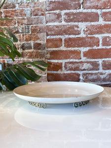 Vintage White Moire Glaze Kyes Tray