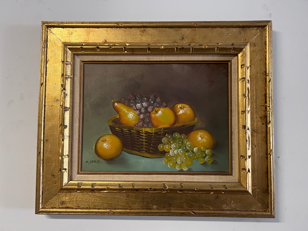 Pear Oranges Grapes Still Life