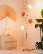 Load image into Gallery viewer, Pink Lotus Brass Floor Lamp
