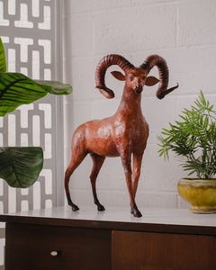 Ram Leather Sculpture