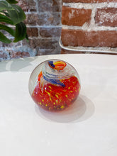 Load image into Gallery viewer, Red, Blue and Yellow Swirl Paperweight
