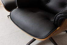 Load image into Gallery viewer, Black Leather Iconic Chair and Ottoman
