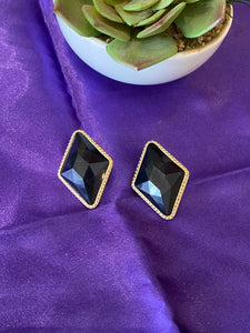 Black Triangular Earrings