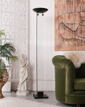 Load image into Gallery viewer, Black &amp; Glass Torchiere Floor Lamp
