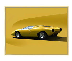 Lamborghini Countach by Sour Candy, Print on Canvas Framed