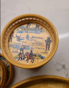 Jamaican Vintage Coaster and Tray set