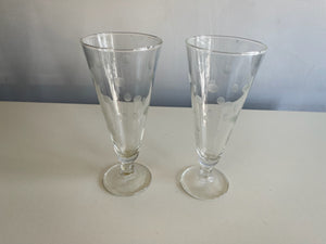 Vintage Polka Dot Flute Glass