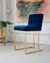 Load image into Gallery viewer, Ella Counter Stool in Blue Velvet
