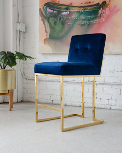 Ella Counter Stool in Blue Velvet