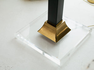 Brass Lucite Torchiere Floor Lamp