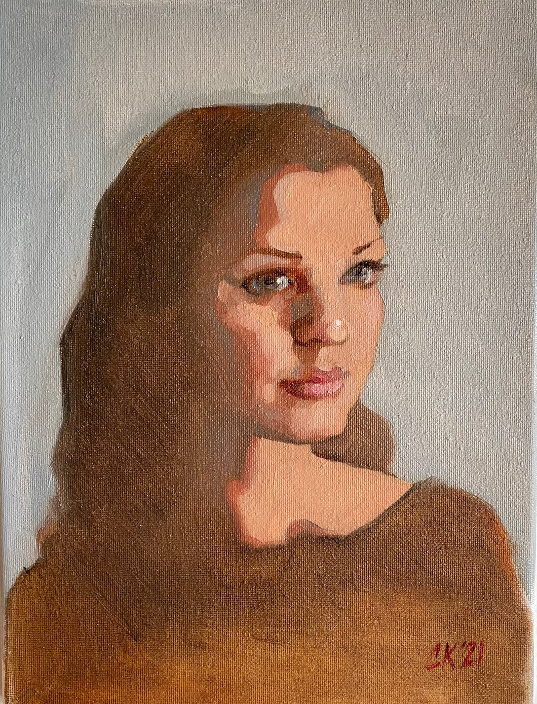 Oil Painting Portrait of Woman on Canvas