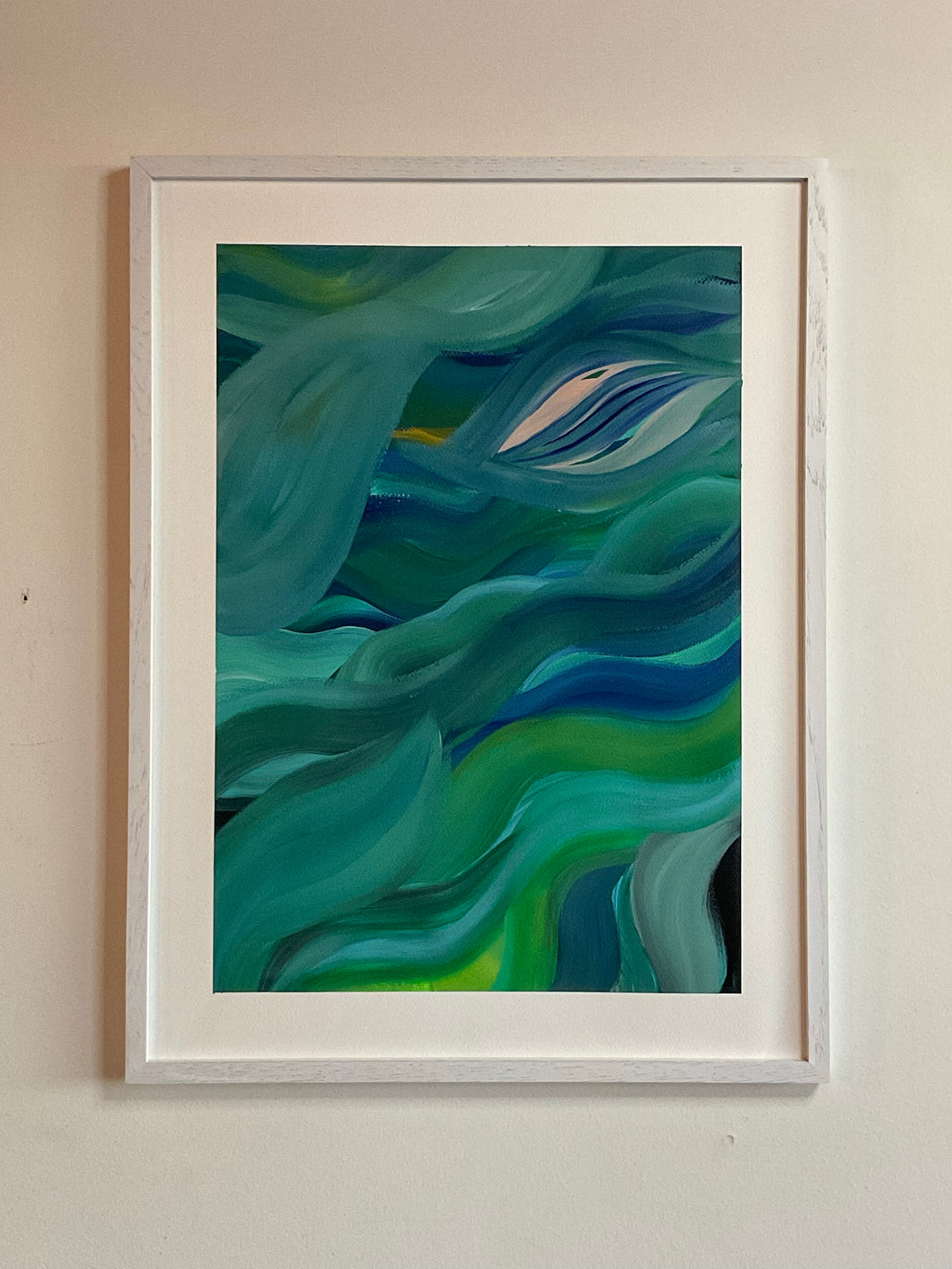 Waves in Acylic Framed by Elizabeth Marz