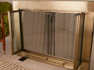 Brushed Brass Fire Place Screen frame