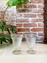 Load image into Gallery viewer, Pair of Jeannette Finlandia Tree Bark Dessert Glasses
