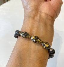 Load image into Gallery viewer, Black and  Gold Beaded Bracelet
