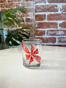 Vintage Glass with Red Bowl Graphic