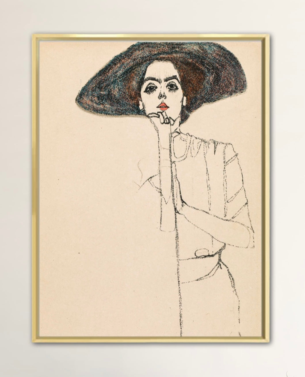 Woman in Hat by Egon Schiele