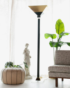 Brass Lucite Torchiere Floor Lamp