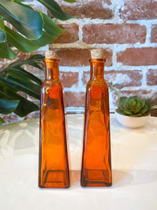 Vintage Orange Glass Bottle