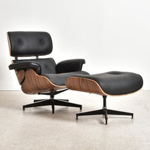 Load image into Gallery viewer, Black Leather Iconic Chair and Ottoman
