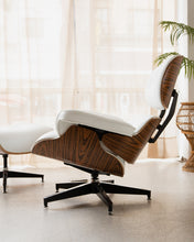 Load image into Gallery viewer, White Leather Chair with Ottoman
