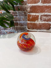 Load image into Gallery viewer, Red, Blue and Yellow Swirl Paperweight
