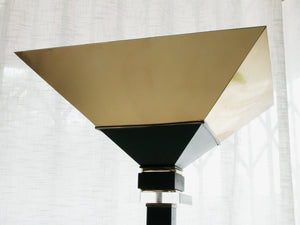 Brass Lucite Torchiere Floor Lamp