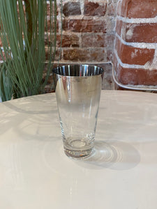 Vintage Silver Rimmed Highball Glass