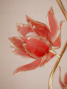 Pink Lotus Brass Floor Lamp