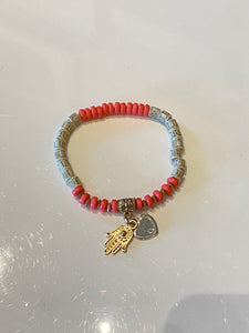 Hamsa Beaded Stretch Bracelet