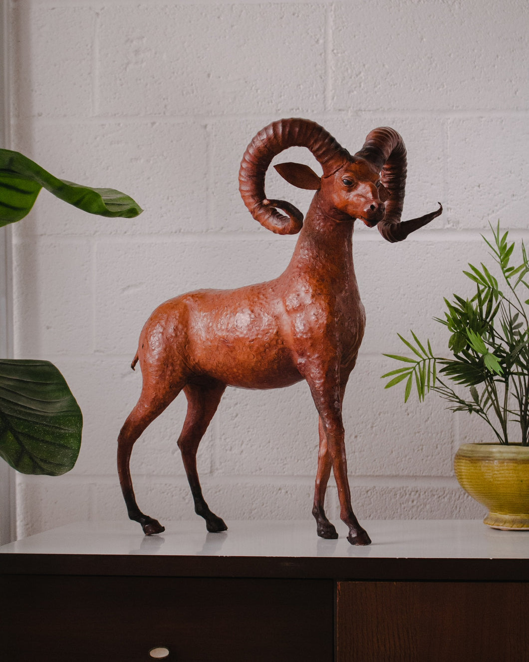 Ram Leather Sculpture