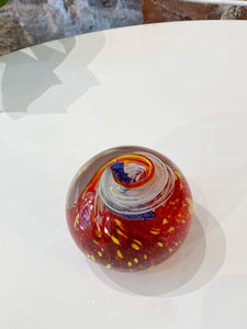 Red, Blue and Yellow Swirl Paperweight