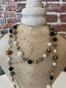 Extra Long Glass Beaded Necklace