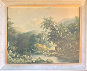 Enchanted Valley Fishing Landscape Framed