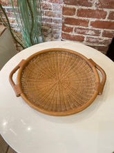 Load image into Gallery viewer, Vintage Large Wicker Tray with Handles
