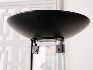 Black & Glass Torchiere Floor Lamp