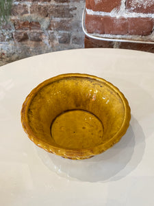 Vintage Mustard Ceramic Basket