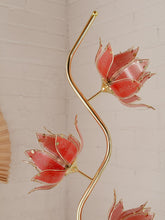 Load image into Gallery viewer, Pink Lotus Brass Floor Lamp
