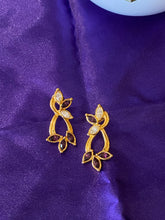 Load image into Gallery viewer, Vintage Avon Gold Tone and Faux Amethyst Earrings
