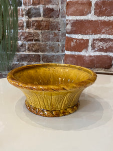 Vintage Mustard Ceramic Basket