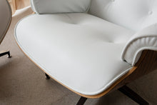 Load image into Gallery viewer, White Leather Chair with Ottoman
