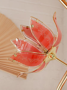 Pink Lotus Brass Floor Lamp